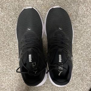 Black puma athletic shoes. Worn once!